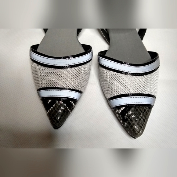 Jeffrey Campbell Python Snakeskin Point toe mesh flats loafer shoes Size 9 - Picture 7 of 8